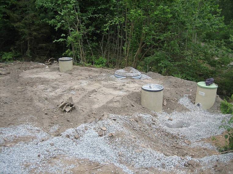 New tank risers set in gravel